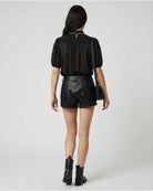 Shorts in Pelle con Maxi Logo Posteriore