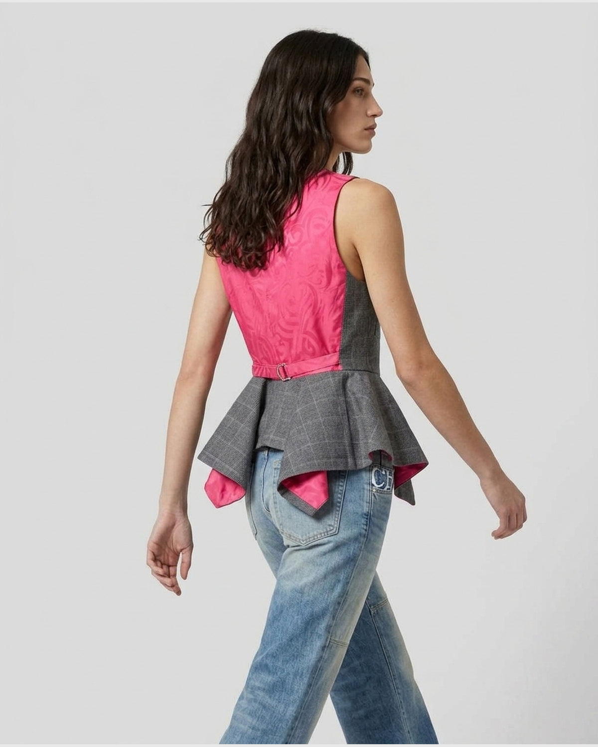 Gilet Sartoriale Principe di Galles con Baschina