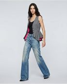 Jeans con Taglio Strutturato al Ginocchio