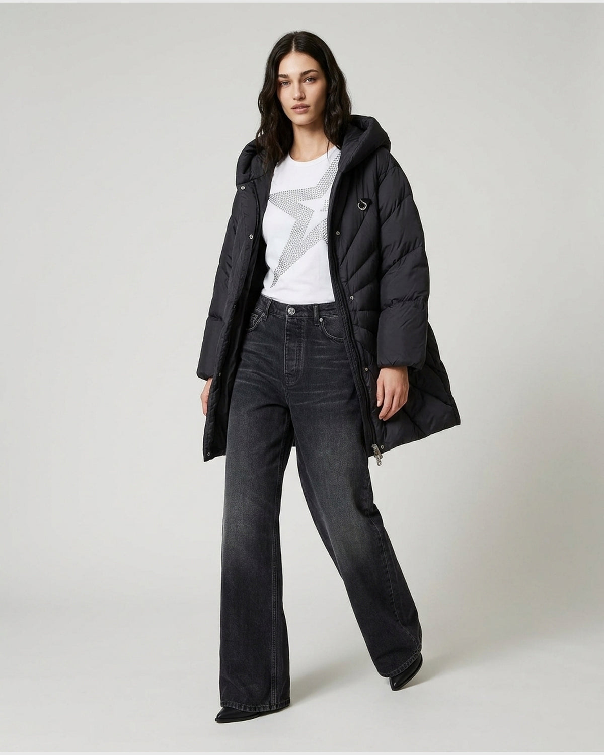 Jeans Wide Leg 'Rich' in Denim Strutturato