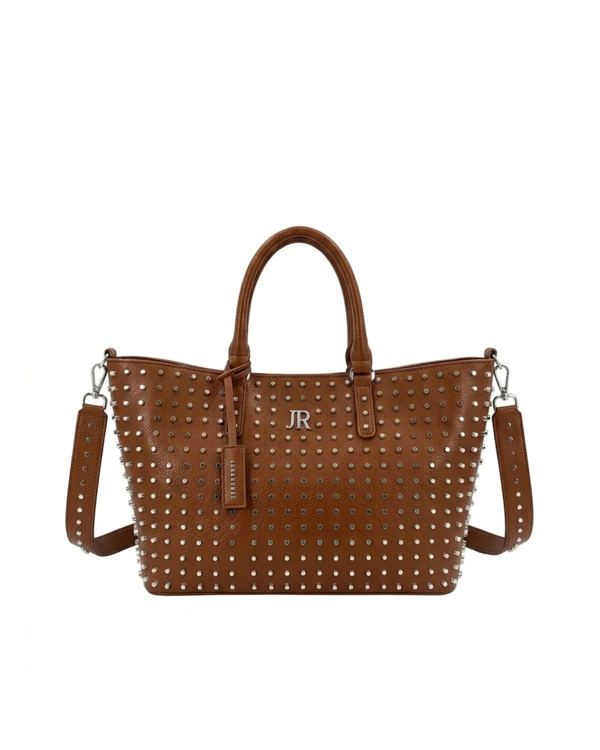 Borsa Shopping con Borchie All-Over e Tracolla