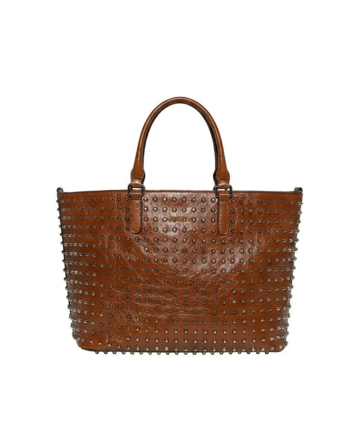 Borsa Shopping con Borchie All-Over e Tracolla