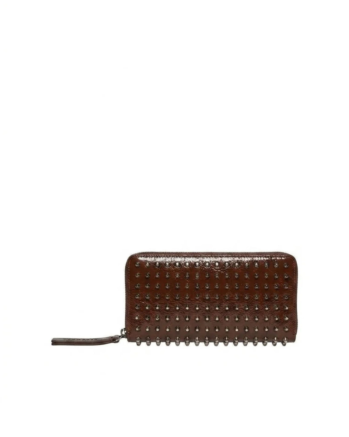 Portafoglio Zip-Around con Borchie Metalliche