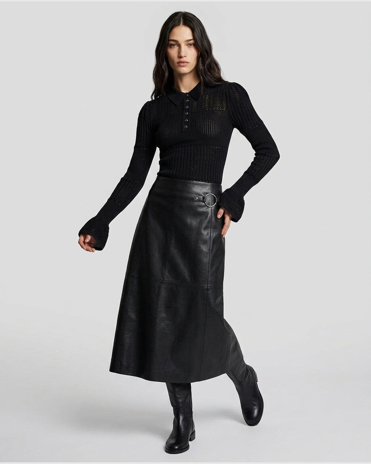 Polo in Maglia con Bottoni Gioiello