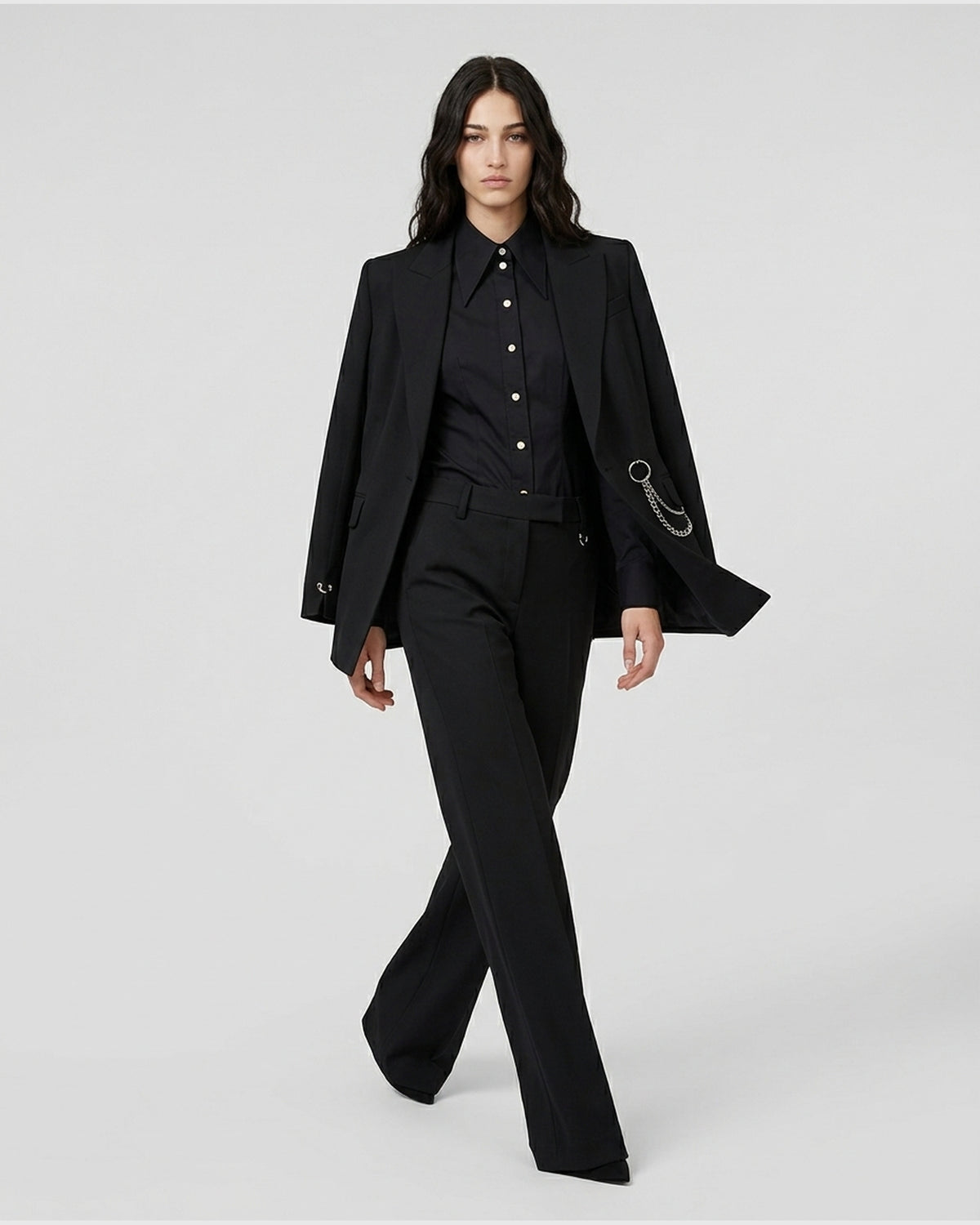Camicia Sciancrata in Cotone con Collo a Lancia