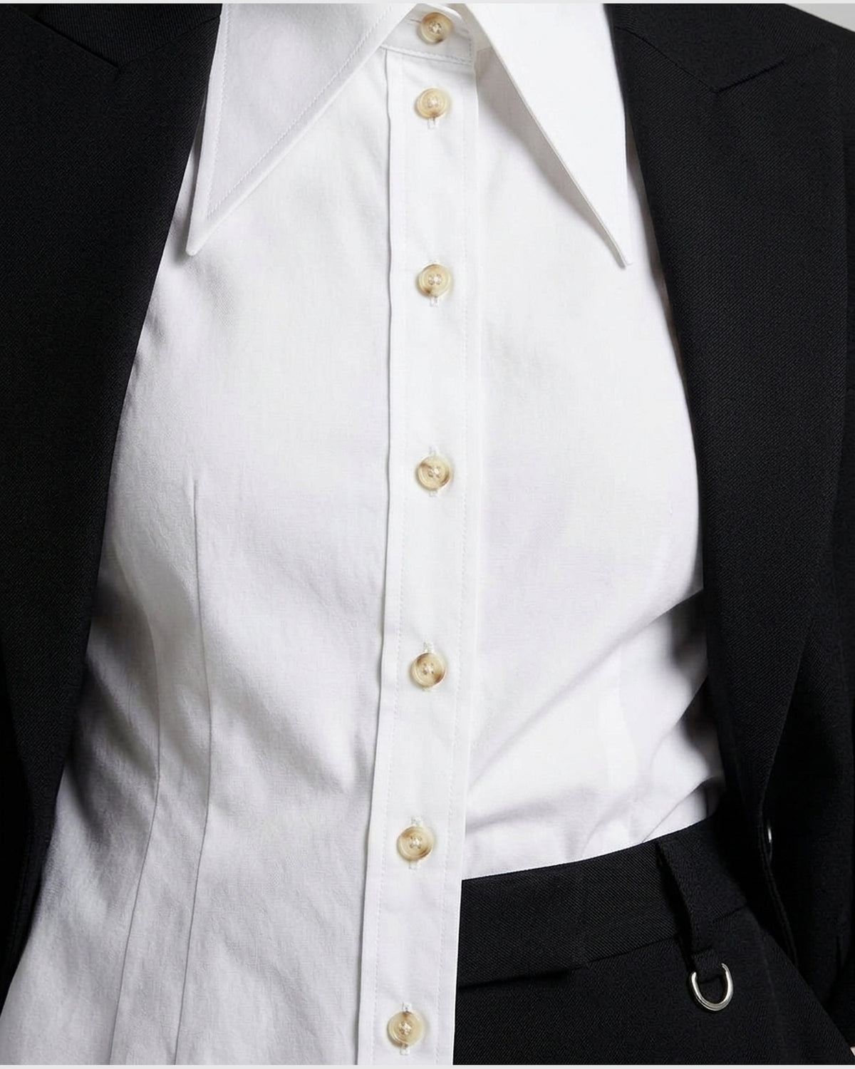 Camicia Sciancrata in Cotone con Collo a Lancia