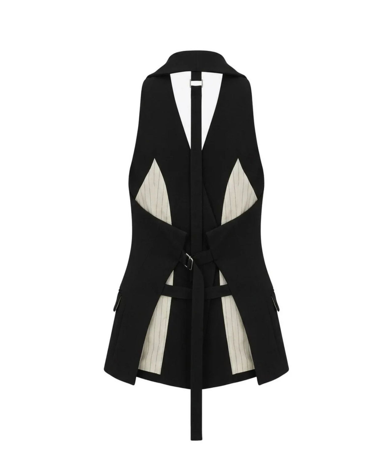 Gilet con Scollo all'Americana e Ricamo Gioiello
