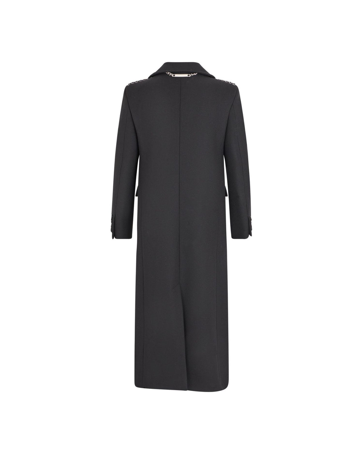 Cappotto Lungo Doppiopetto con Dettagli Metallici