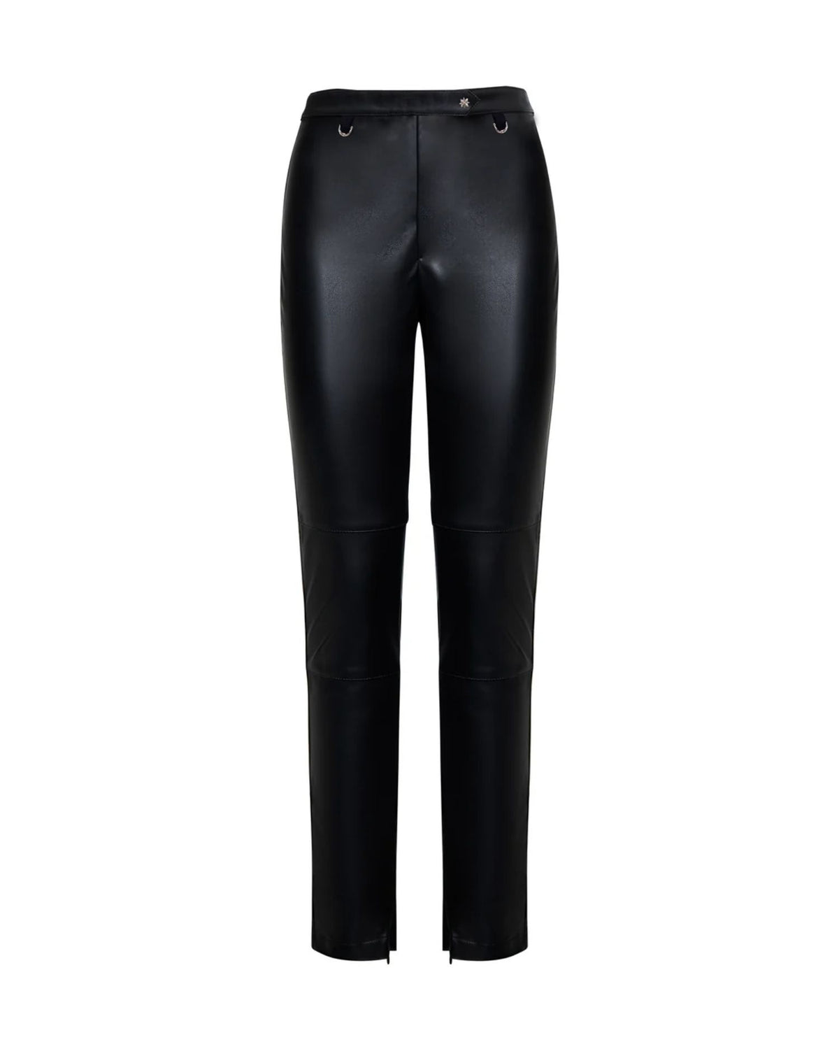 Pantaloni in Pelle d'Agnello con Zip alla Caviglia