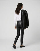 Pantaloni in Pelle d'Agnello con Zip alla Caviglia