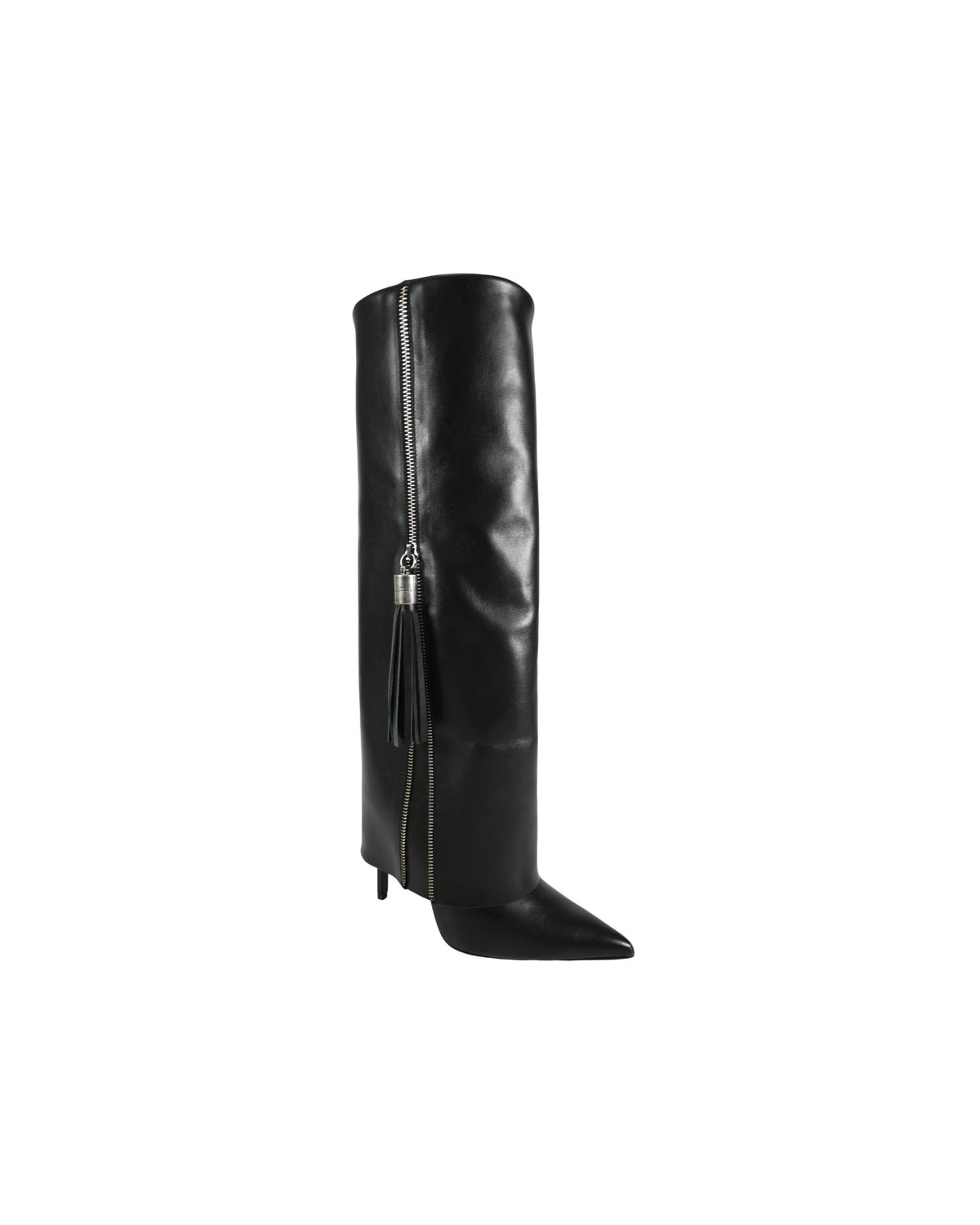 Stivaletti in Pelle Martellata con Zip Frontale