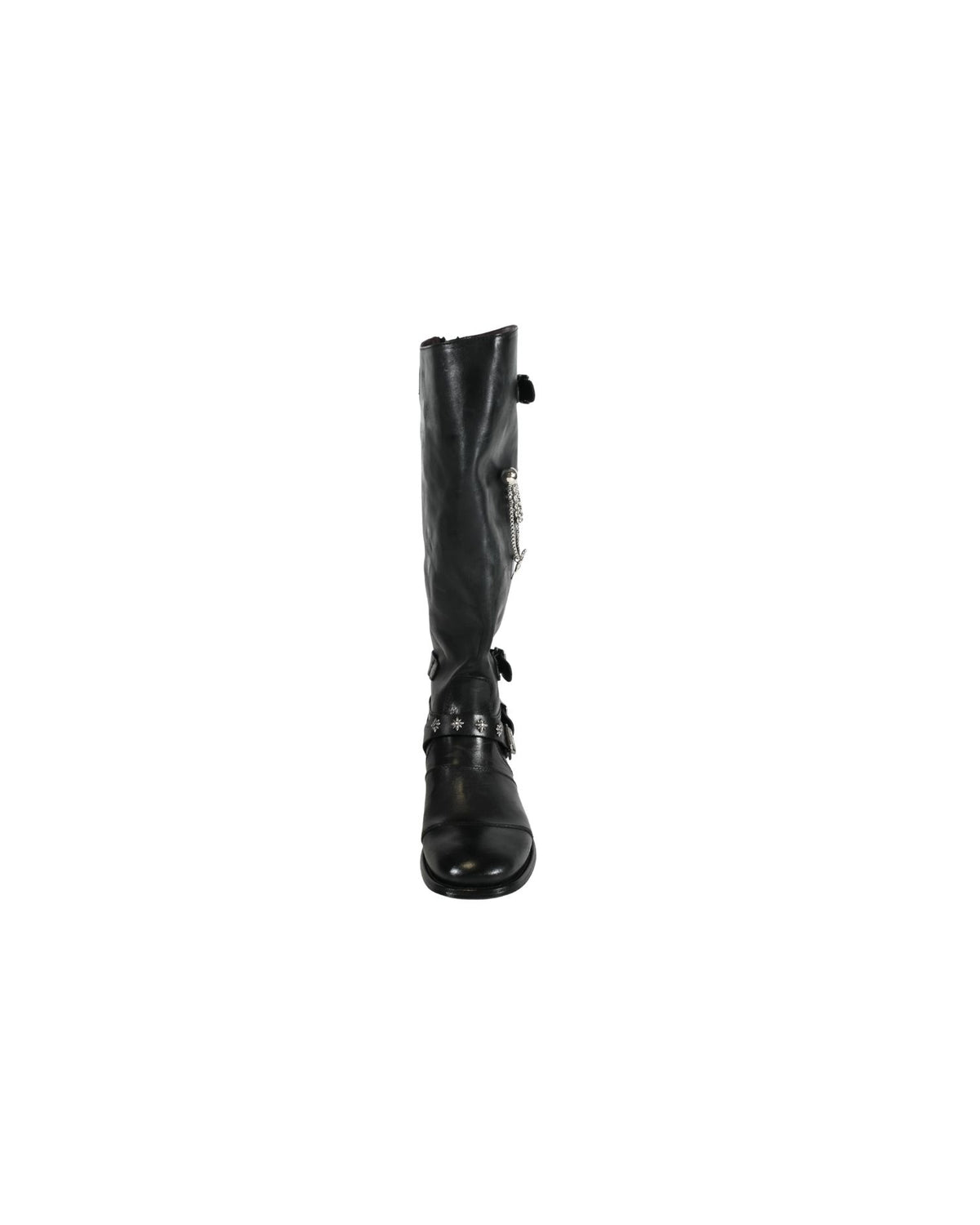 Stivali Alti con Fibbie e Catene Decorative