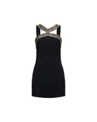 Abito corto con dettagli gioiello Abito