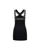 Abito corto con dettagli gioiello Abito