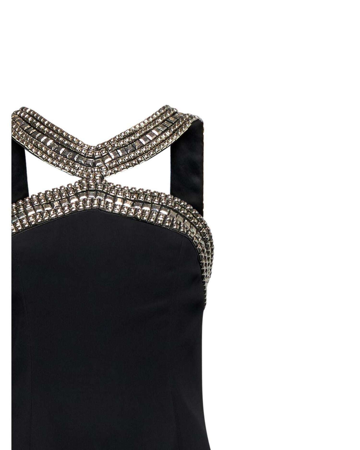 Abito corto con dettagli gioiello Abito