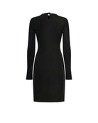 Abito corto drappeggiato con bottoni gioiello Abito