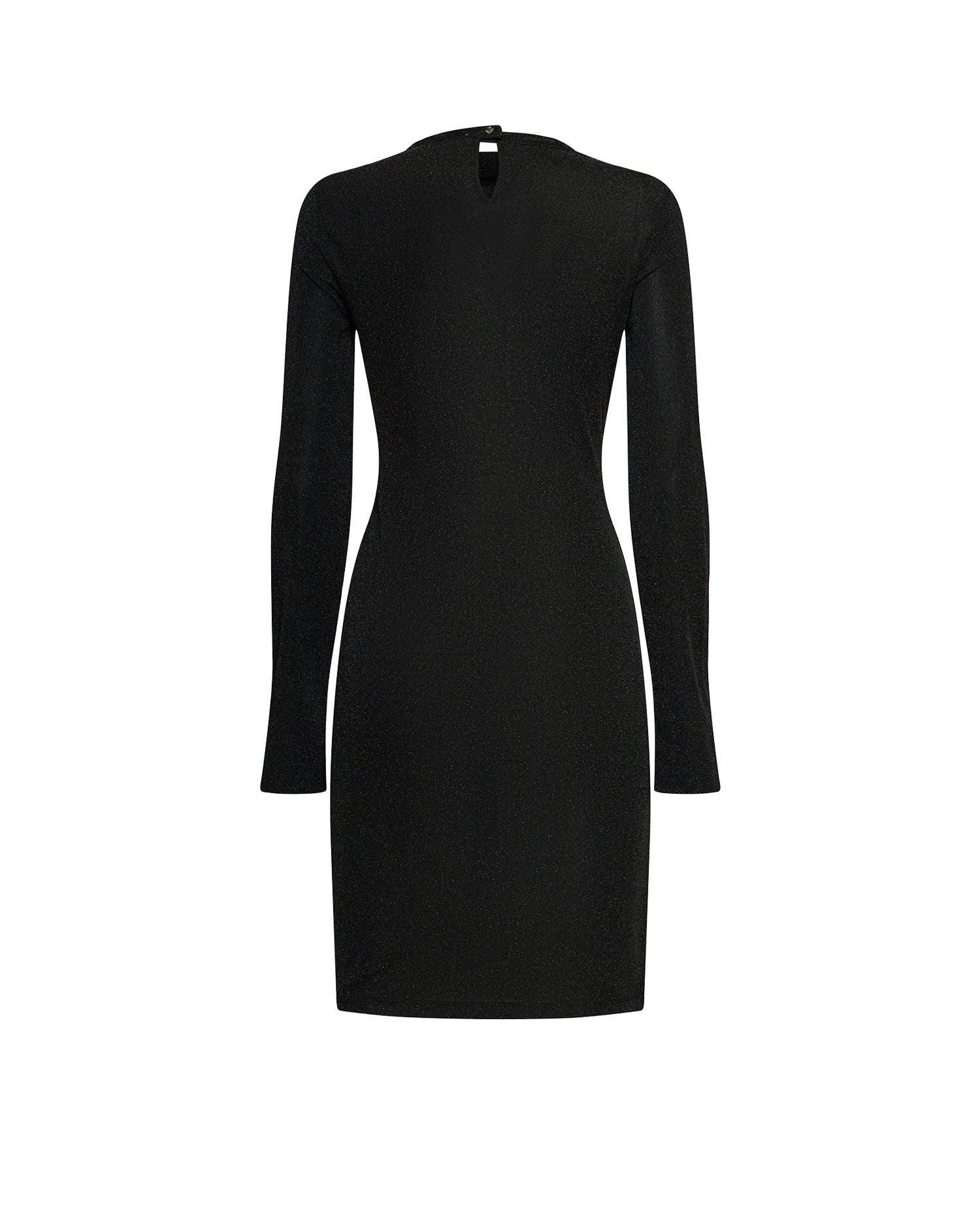 Abito corto drappeggiato con bottoni gioiello Abito