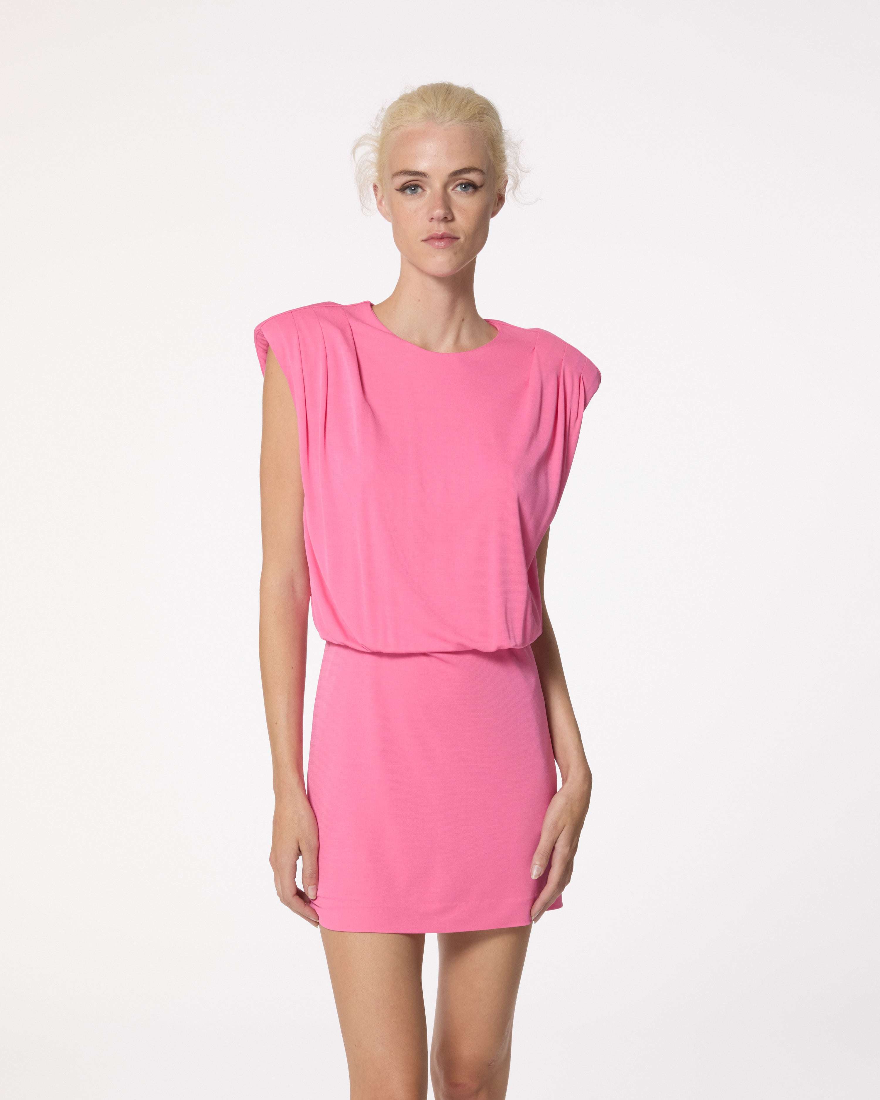 Short sleeveless dress with structured shoulders Dress