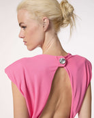 Short sleeveless dress with structured shoulders Dress