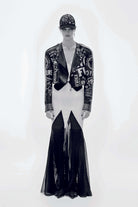 Long dress with contrasting geometric pattern Dress