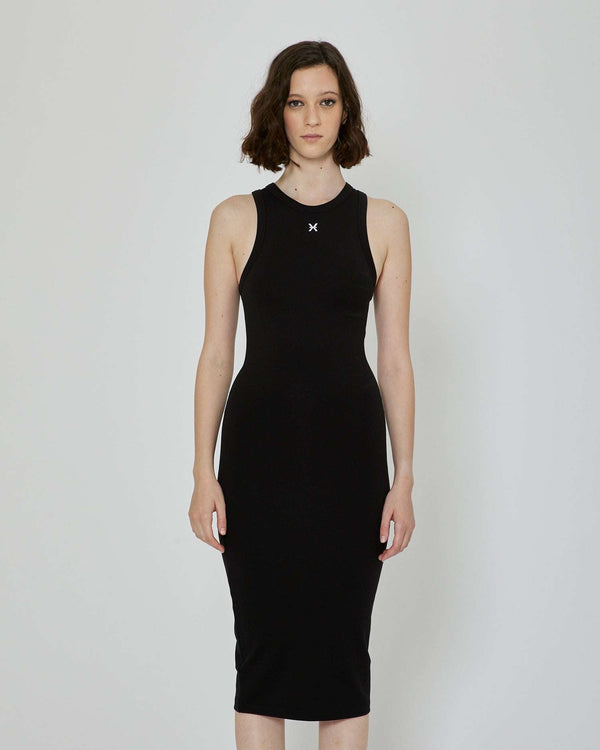 Midi dress with logo on the front