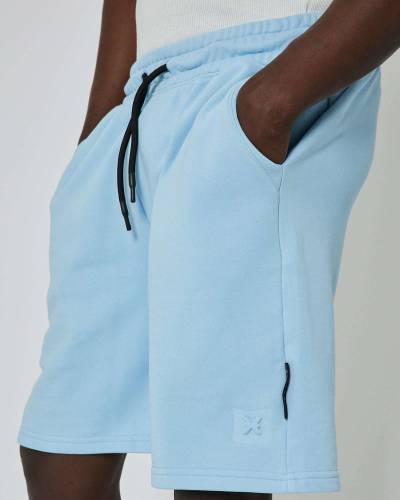 Fleece bermuda shorts with logo label