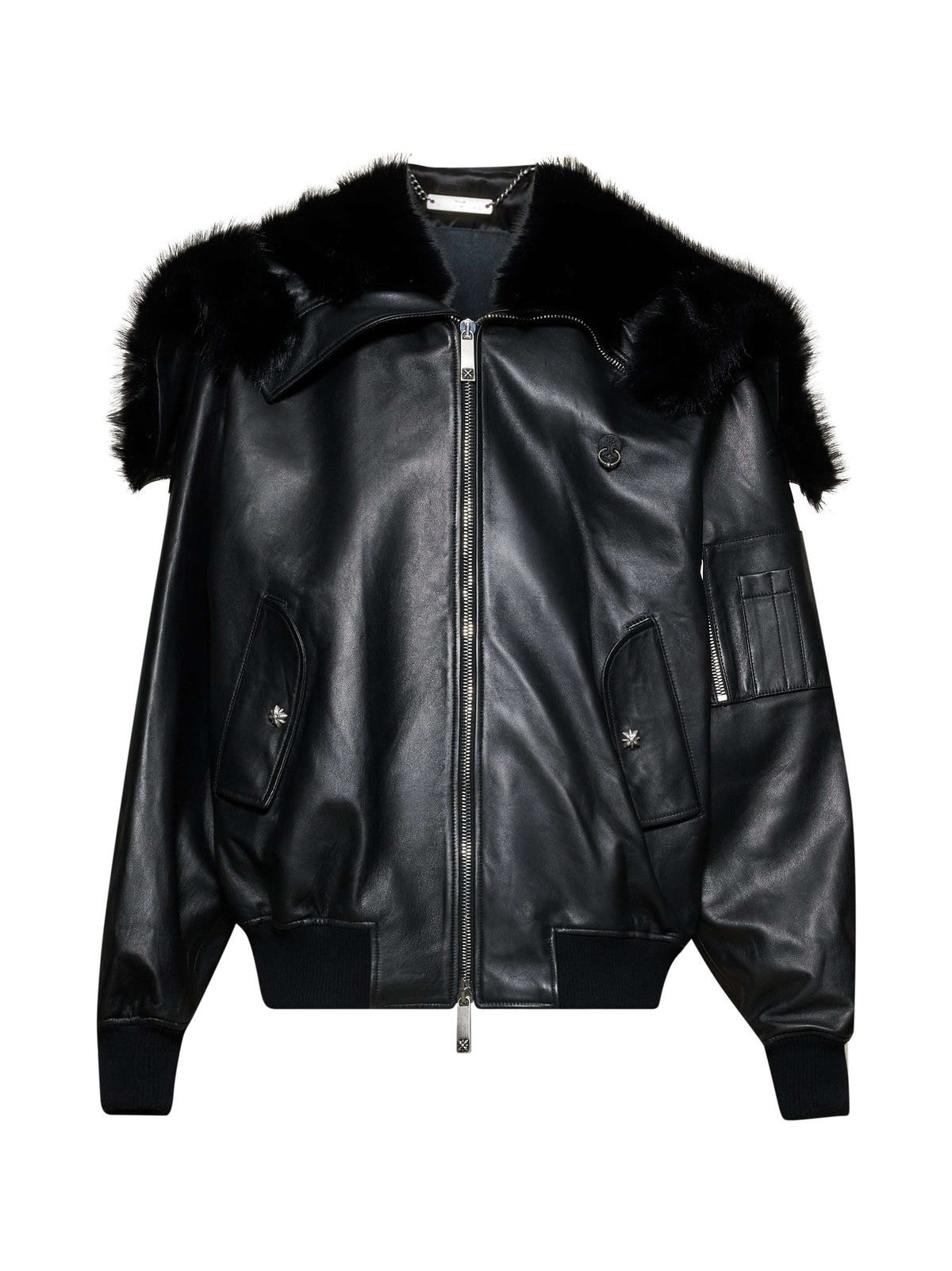 Leather biker with fur collar – John Richmond