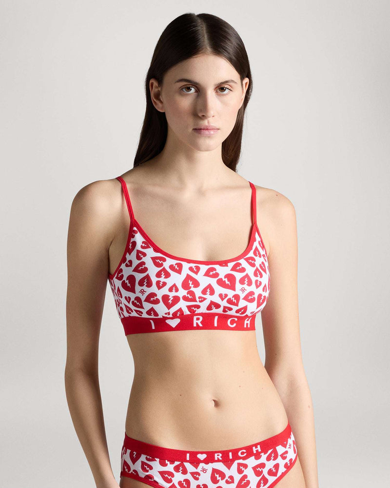 Bipack with two bendeau bras with contrasting logo - Valentine's Edition
