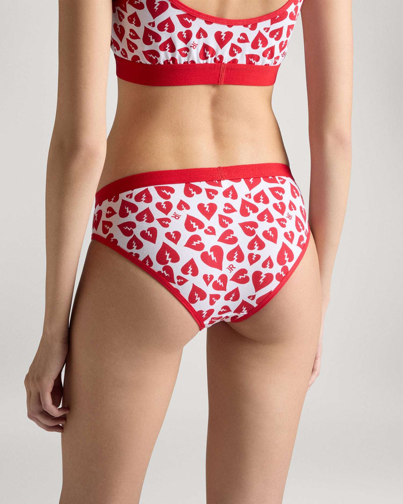 Bipack with low waist briefs in combed cotton - Valentine's Edition