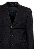 Blazer con motivo tono su tono e dettaglio ad anello Blazer