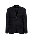Blazer con motivo tono su tono e dettaglio ad anello Blazer