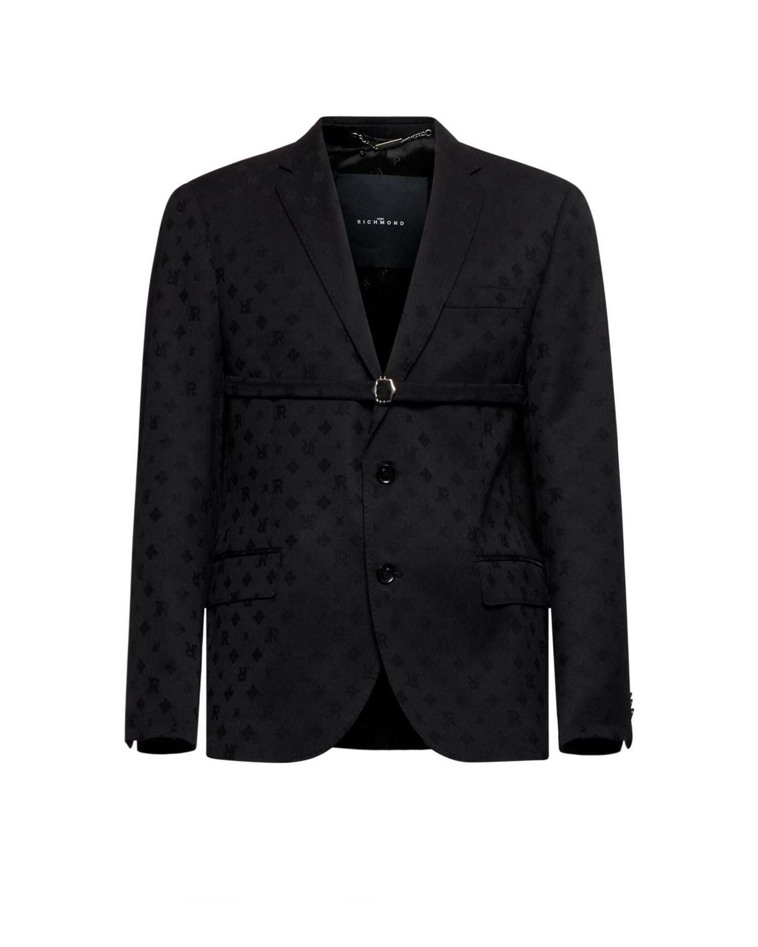 Blazer con motivo tono su tono e dettaglio ad anello Blazer