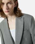 Blazer grigio con dettagli a righe luminose Blazer