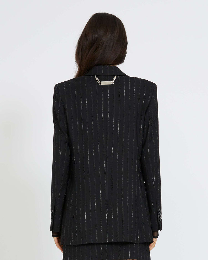 Single-breasted blazer with stripes