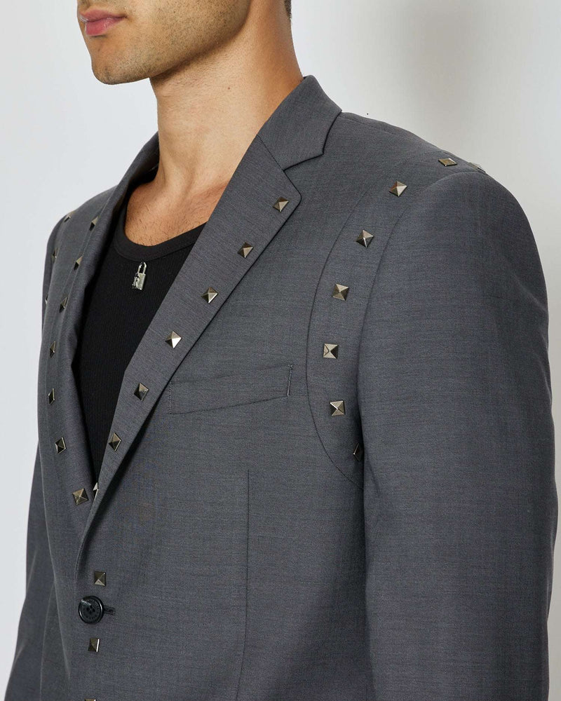 Single breasted blazer with studs
