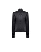 Blusa elegante con collo alto e dettaglio annodato Camicia