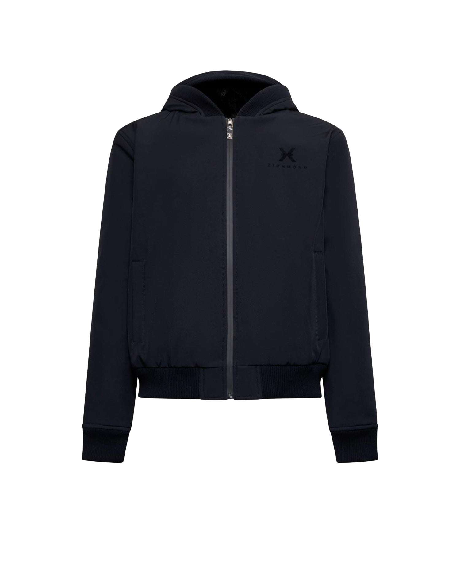 Bomber con cappuccio e zip frontale a doppio cursore Capispalla