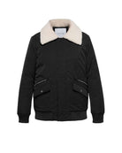 Bomber con collo in pelliccia sintetica e tasche utility Capispalla