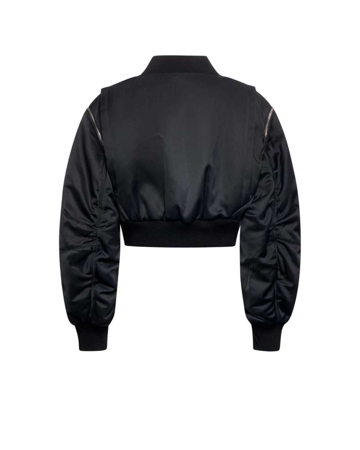 Bomber Corto con Maniche Arricciate Capispalla