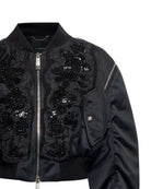 Bomber Corto con Maniche Arricciate Capispalla