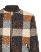 Bomber fantasia check con zip e tasche Capispalla