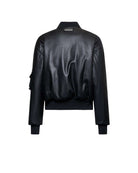 Bomber in eco-leather con tasca sulla manica Capispalla