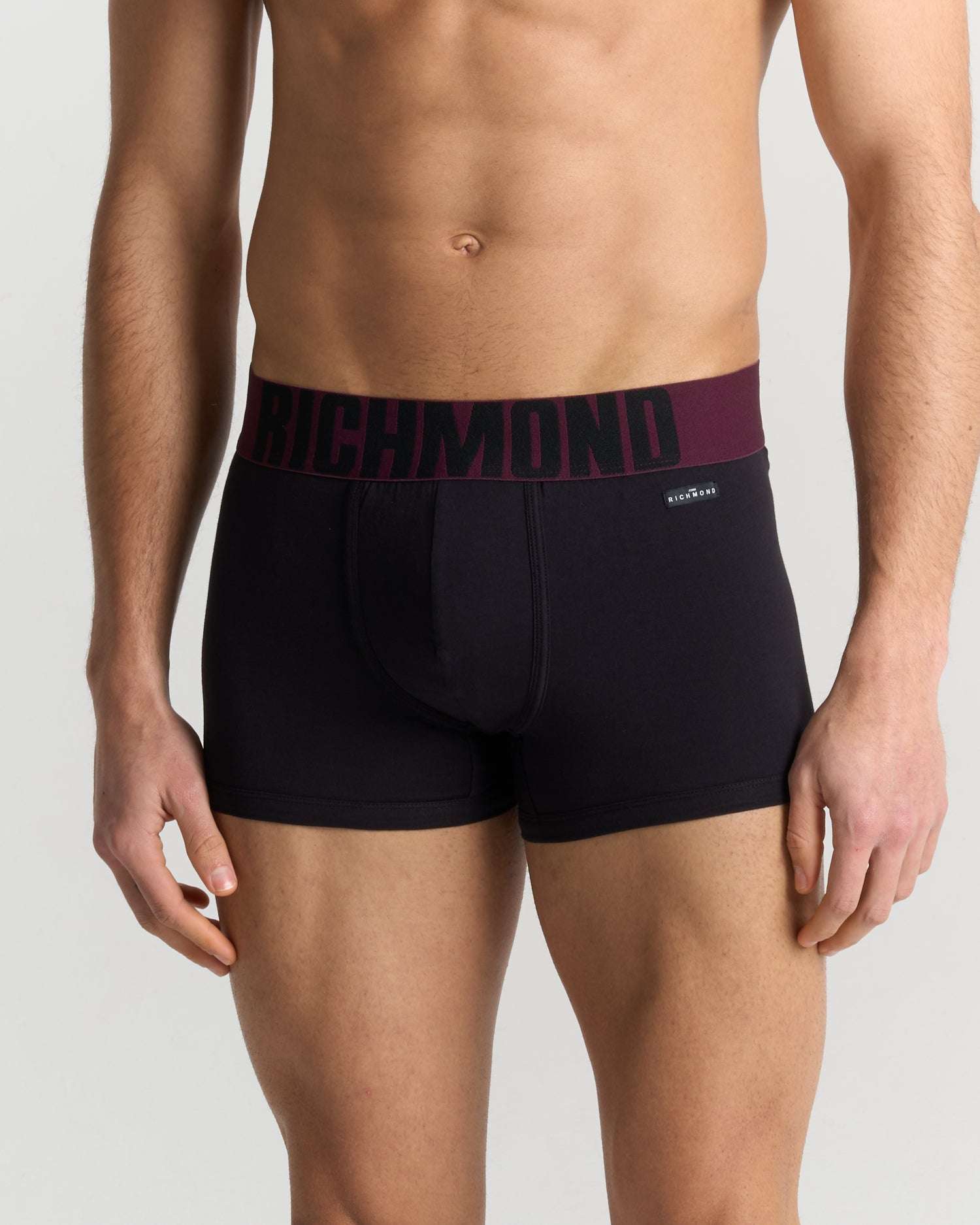 Boxer vita bassa in cotone pettinato con logo UnderwearIntimo