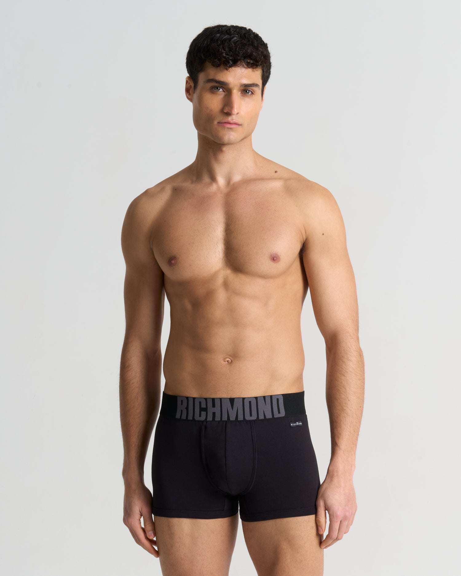 Boxer vita bassa in cotone pettinato con logo UnderwearIntimo