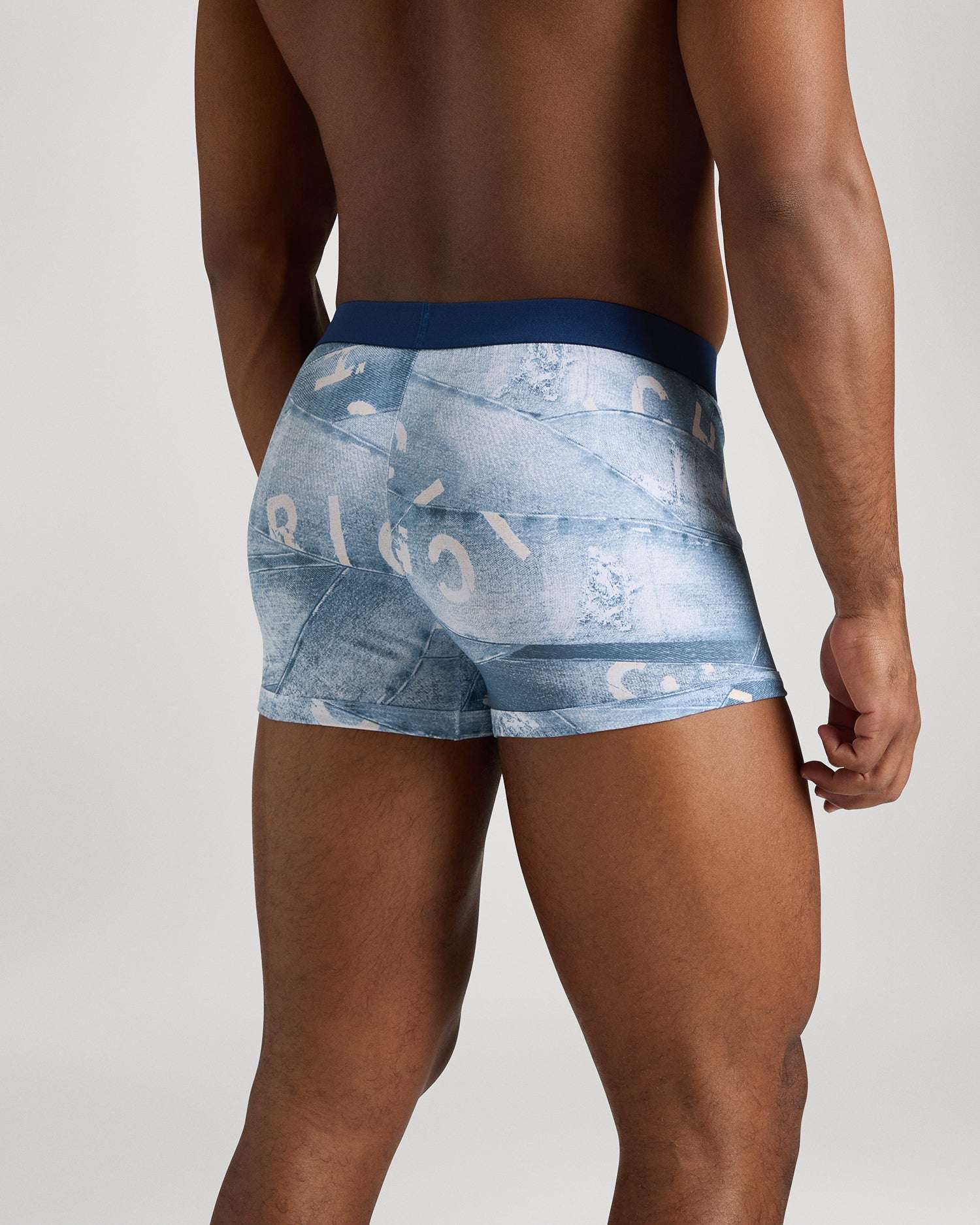 Boxer vita bassa in cotone pettinato fantasia denim UnderwearIntimo