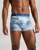 Boxer vita bassa in cotone pettinato fantasia denim UnderwearIntimo