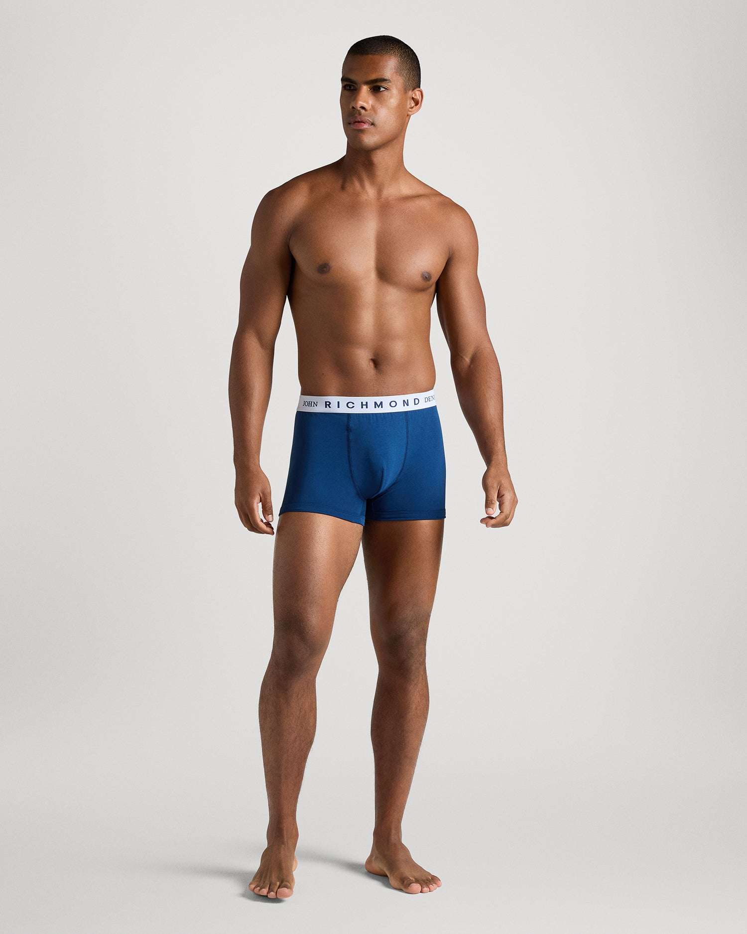 Boxer vita bassa in cotone pettinato fantasia denim UnderwearIntimo