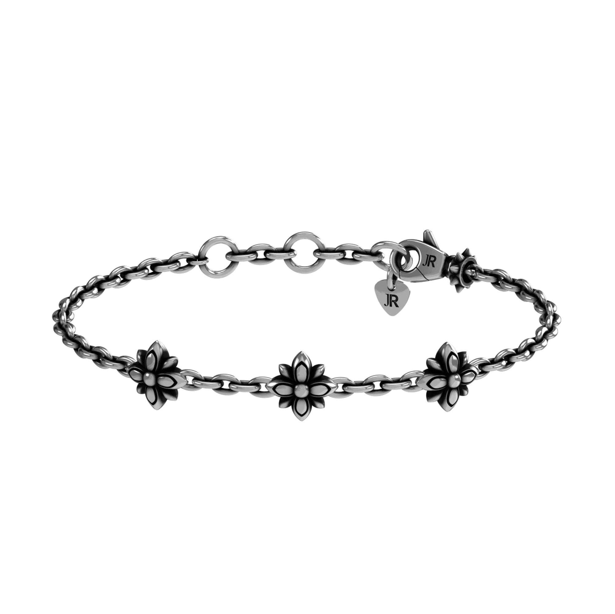 Bracciale in metallo con fiori decorativi