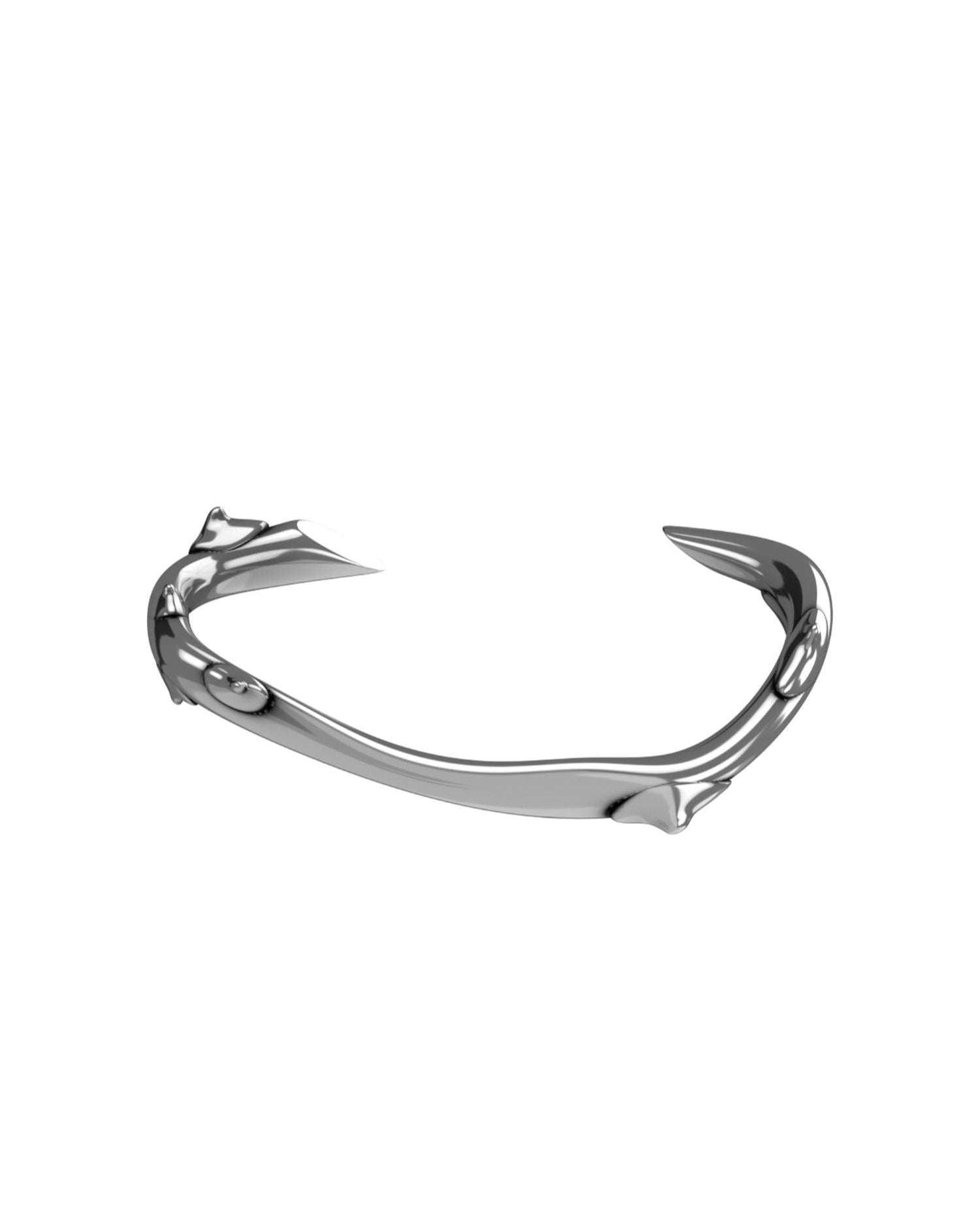 Bracciale rigido con spine argento
