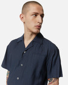 Camicia a maniche corte con colletto cubano in tessuto leggero Camicia